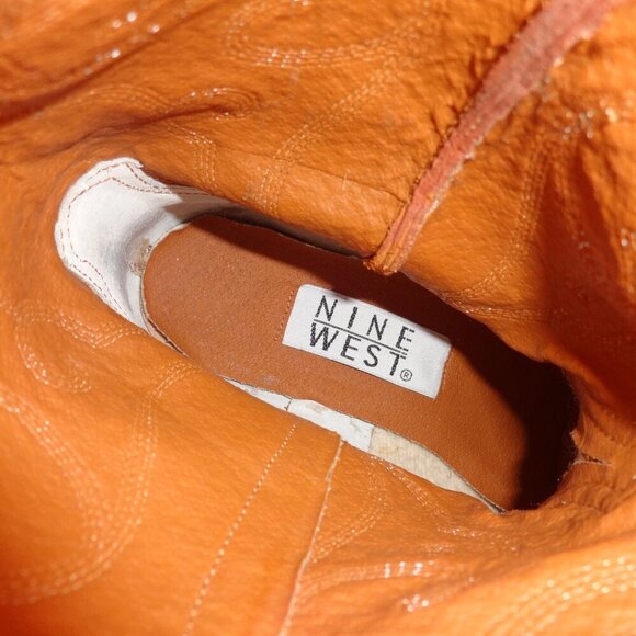 Nine West Western boots women's size 5.5M, 3 tone leather, pointed toe, quality - Picture 5 of 15